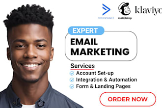 setup, automate and integrate active campaign mailerlite, klaviyo, mailchimp CRM