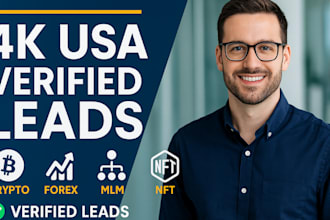 provide 4k verified USA crypto, forex, MLM, and nft leads