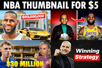 design clickbait nba thumbnail and football thumbnail