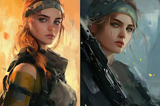 draw semi realistic portrait illustration