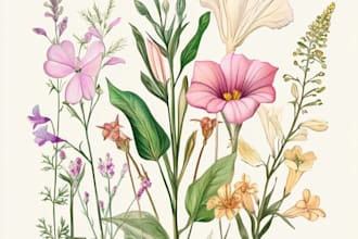 draw botanical illustration art for you
