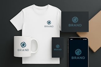design modern brand guideline, branding kit, brand identity, photorealistic logo