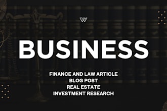 write a professional business, real estate, finance and law article
