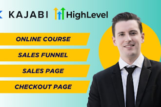 design kajabi online course funnel sales page checkout page ghl sales funnel
