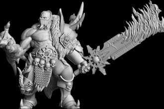 mold 3d hero figure, warhammer 40k, tabletop, 3d miniature, printable model, stl