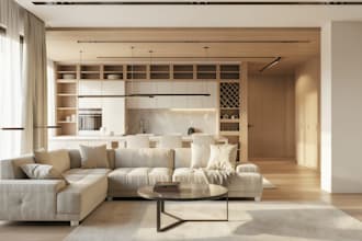 model and render interior, exterior for house, office, building