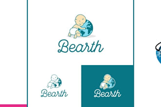 design baby shop kids store children and childcare logo