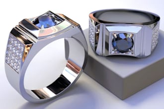 design jewelry cad model, jewelry rendering, fashion jewelry prototype