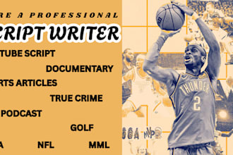documentary style youtube video script true crime podcast NFL nba sports article