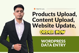 do wordpress data entry and woocommerce product upload