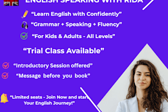 be your professional fluent english tutor