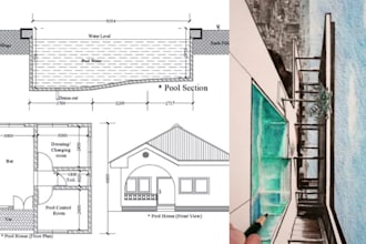 design swimming pool permit set, site plan, pool drawing and construction plan