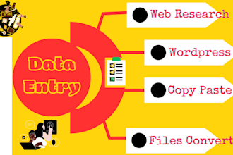 delivery you data entry related like wordpress, CRM,copy paste etc services