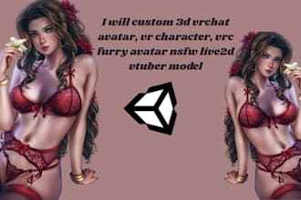 custom 3d vrchat avatar, vr character, vrc furry avatar nsfw live2d vtuber mode