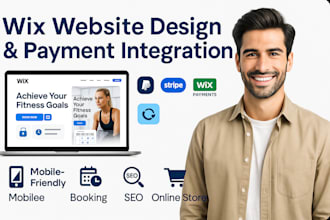 design wix fitness website, healthcare website landing page, wix payment setup