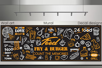 design creative wall art, doodle, decals, murals, canvas