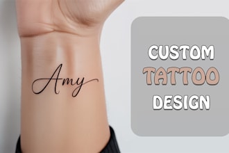 design custom minimalist tattoo art for your name