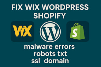 fix wix wordpress shopify store malware errors robots txt ssl domain