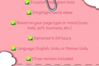 write cute and aesthetic instagram bios, captions and highlights names