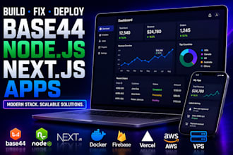 build fix deploy base44 nodejs nextjs app with docker firebase vercel aws vps
