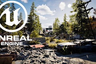 design realistic 3d environment, terrains map and level design in unreal engine