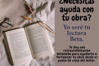 beta read your novel in spanish and provide useful feedback