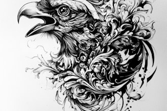 create a custom tattoo design , tattoo sleeve in realism