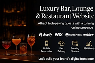 design luxury bar, nightclub, cocktail, pub, lounge, restaurant website