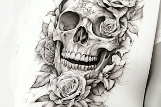 create custom realistic tattoo design, tattoo sleeve