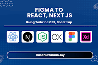 convert figma to react or next js website using tailwind CSS and animations