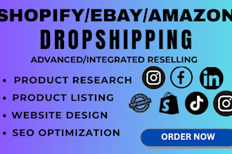 design shopify dropshipping website with product listing and management