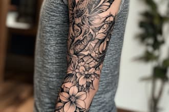 develop custom tattoo design, sketch