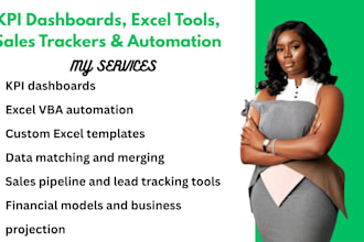 build KPI dashboards, automate excel tasks, and create sales trackers
