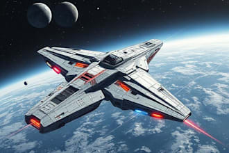 create spaceship concept art for you