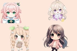 do anime art cute chibi art commission chibi mascot chibi character illustration