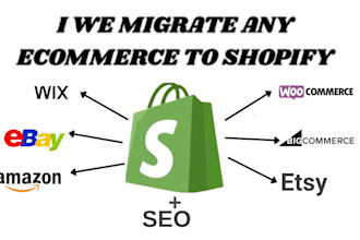 migrate wix, wordpress, bigcommerce, squarespace, weebly store to shopify store