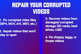 repair corrupted mov mp4 mxf video files