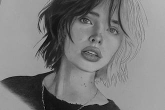 draw a hyperrealistic graphite pencil portrait from your photo
