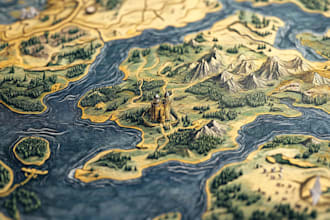 draw a custom fantasy map for fantasy, scifi, book