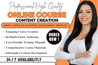 create online course content, ebook online course creation, course curriculum