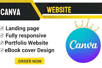 build canva website design landing page website design portfolio website book