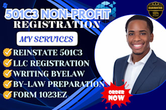 file your 501c3 paperwork, non profit registration, form 1023 ez and full, bylaw