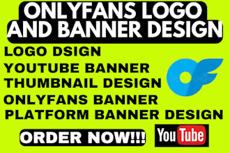 design onlyfans logo and banner, youtube banner gaming banner for models