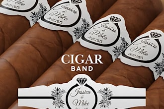 do modern cigar label, cigar band, cigar ring and cigar box logo design