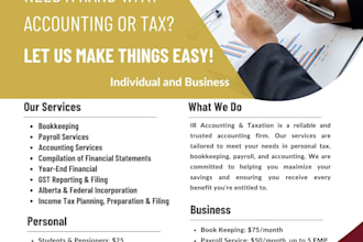 be bookkeeping, payroll, accounting services