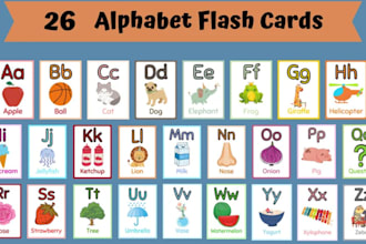 design printable kids educational flash card preschool alphabet card box mockup
