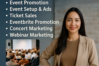 promote and market eventbrite, conference, webinar, events to increase attendees