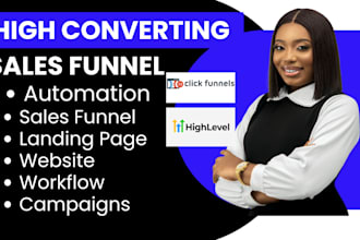 design gohighlevel ghl sales funnnel  systeme io clickfunnel