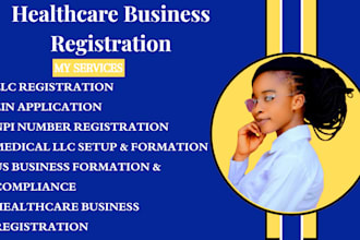 do llc registration, ein application, npi number, US healthcare business setup