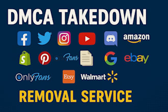 send dmca takedown notice to google,shopify,tiktok,facebook, instagram,twitter
